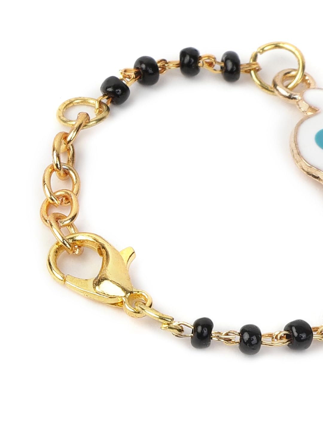 El Regalo Cute Evil Eye Nazaria Bracelet Rakhi for Babies/Kids with Roli Chawal, Rakhi Message card in Rakhi Gift Box- Baby Nazaria Rakhi (White Elephant Nazaria Rakhi)