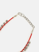 El Regalo 1 Pair German Silver Anklets Set- Evil Eye Red Beads/Ghungroo Anklets Set for Women & Girls (Ghunroo Red Beads Anklet)