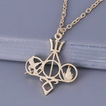 El Regalo Hungr Games The Mortal Instruments City of Bones Divergent Percy Jackson necklace for Girls & Boys (Silver & Gold)