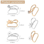 El Regalo 1 Pair Clip On Cartilage Non Piercing Earrings Set for Girls & Women- Trendy Clip On Earrings (Silver Stars)