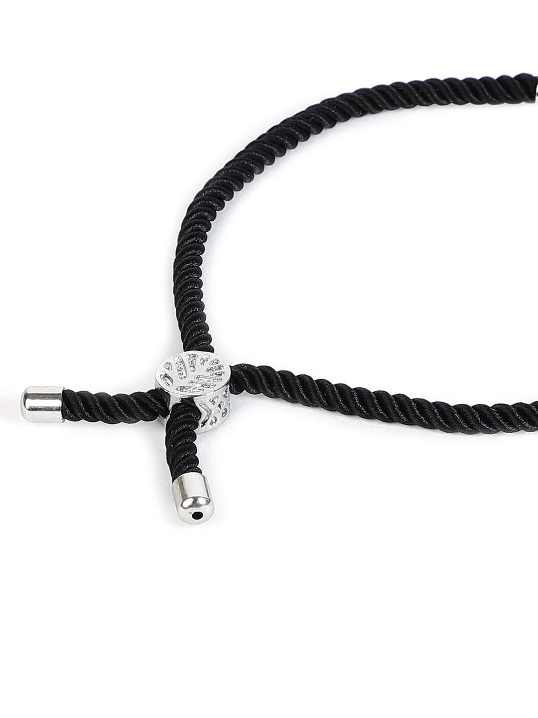 El Regalo Name Initials Evil Eye Bracelet Rakhi for Brother- Name Letter CZ Rakhi with Roli Chawal, Message Card in Rakshabandhan Box for Bhai (Black-V)