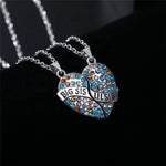 El Regalo 2 PCs Girls Sister Necklace Gifts, Big Sister Little Sister Jewelry Gift for 2,Rainbow Broken Heart BFF Friendship Pendant for Kids Teens Women (Big Sis Lil Sis)