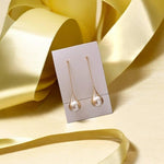 El Regalo Fancy Pearl Earrings- Pearl Zircon Inlaid Dangle Earrings for Girls & Women- Pearl Tassel Long Earrings (Long Tassel Pearl Studs)