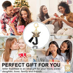 El Regalo Personalized Name Initials Butterfly Charm Keychain - Name Letter Keyring with Black & Golden Tassel & Butterfly Pendant, Purse, Bag, Backpack Accessory (J Letter)
