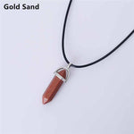 El Regalo 1 PC Hexagonal 6 Faces Healing Crystal Unisex Necklaces for Men/Women/Girls/Boys- Healing Stone Pendant Jewelry (Synthetic Gold Sandstone)