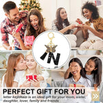 El Regalo Personalized Name Initials Butterfly Charm Keychain - Name Letter Keyring with Black & Golden Tassel & Butterfly Pendant, Purse, Bag, Backpack Accessory (N Letter)