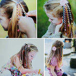 El Regalo Cute Girls Hair Band 6pcs/Lot Headband Crystal Long Elastic Headwear Rainbow Color Free Length Dreadlocks Hair Style Accessories (Rainbow)