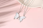 El Regalo 2 PCs Best Friend Butterfly Necklaces for Girls- Matching Butterfly Pendant Necklace Set BFF Friendship Necklace, Dainty Jewelry Gifts for Women Teen Girls (Silver BF Butterfly)