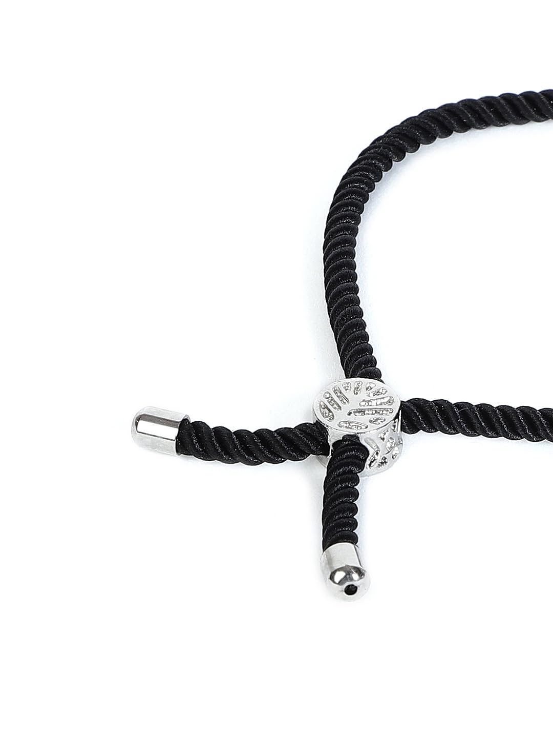 El Regalo Name Initials Evil Eye Bracelet Rakhi for Brother- Name Letter CZ Rakhi with Roli Chawal, Message Card in Rakshabandhan Box for Bhai (Black-P)