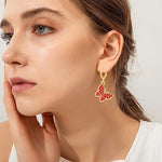 El Regalo 3 Pairs Fancy, Cute Butterfly Earrings for Girls & Women - Fashion Enamalled/Butterfly CZ Hypoallergenic & Nickel Free Earrings for Kids, Teen Girls & Women (CZ Butterfly Hoop Earrings)