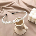 El Regalo 2 PCs Pearl Beads Decoration Plastic Hair Band for Kids, Girls and Women (Pattern 1)