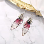 El Regalo Gorgeous Butterfly Wings Earrings - Handcrafted Colorful Austrian Crystal Hook Earrings for Women & Girls | Fantasy Fairy Dangle Earrings | Elegant Jewelry (Wine with Gold Finish)