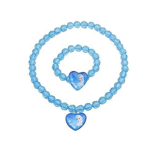 El Regalo Frozn El-sa Princess Necklace & Bracelet Set for Kids | Girls Frozn Jewelry Set