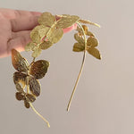 El Regalo Beautiful Butterfly Metal Hairband- Greek Goddess Butterfly Headband for Bride, Golden Roman Butterfly Crown Bridal Headpiece