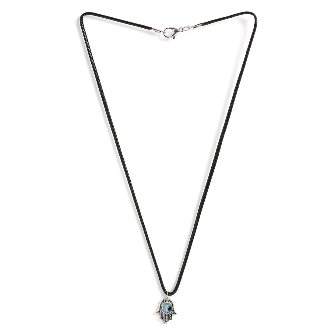 El Regalo 2PCs Evil Eye Hamsa Hand Pendant Necklaces Set for All- Kids, Girls, Boys, Men & Women- Lucky Pink & Blue Evil Eye Hamsa Hand for Best Firends/Couples