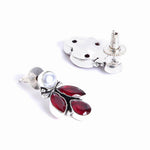 El Regalo 2 Pairs 925 Silver Plated Vintage Stones & Pearls Earrings Combo Set for Women & Girls- Silver Lookalike Statement Pearls Stones Earrings (Option-1)