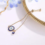 El Regalo Fashion Lucky Evil Eye Adjustable String Bracelet | Protection & Good Luck Chain Bracelets for Girls & Women (Dark Blue)