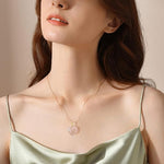 El Regalo Rose Quartz Heart Opal Pendant Necklace for Women & Girls - Elegant Light Pink Crystal Necklace - Romantic Jewelry for Birthday, Anniversary & Valentine's Day