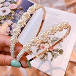 El Regalo Pearl Beads Decoration Plastic Hair Band for Kids, Girls and Women (Bunch of Pearls Flowers Hairband)