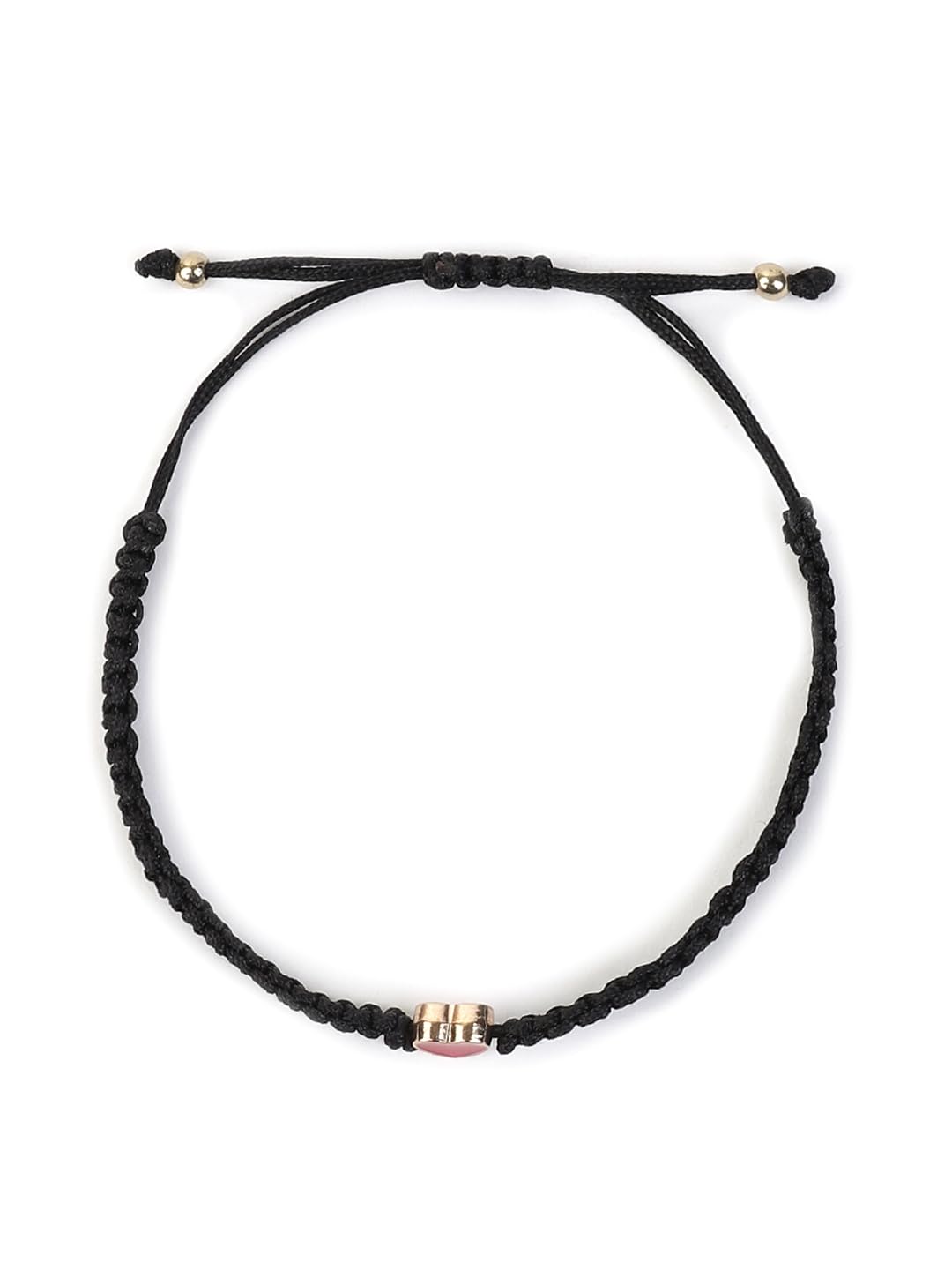 El Regalo 1PC Elegant Heart Bracelet Rakhi for Brother/Bhai with Roli-Chawal & Rakhi Gift Box - Handwoven, Minimalist Design & Beautifully Packed (Black)