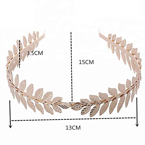 El Regalo's Golden Three Leaf Vintage Crown Style Trendy & Elegant Metal Hairband/Hair accessories for Girls & Women (Leaves Bunch- Golden)