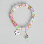El Regalo 1 PC Butterfly Crystal Beads Tassel Bracelet With Cute Enamel Butterfly Charms for Girls/Teens/Women (Multi Colored Butterfly)