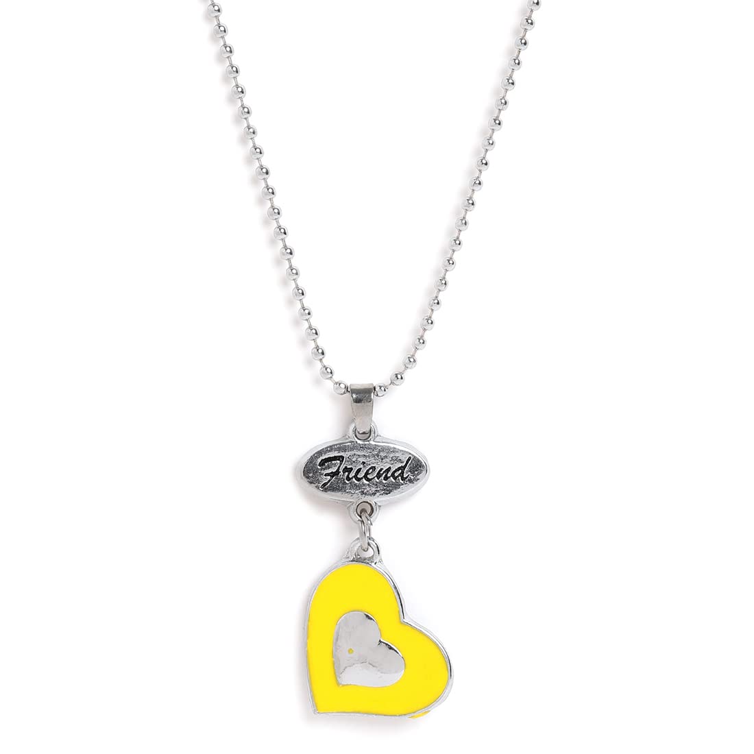 El Regalo 2 PCs Best Friend BFF Enamel Hearts Unisex Pendant Necklaces Set for Kids/Girls/Boys/Besties/Soul Sisters (Option-1)