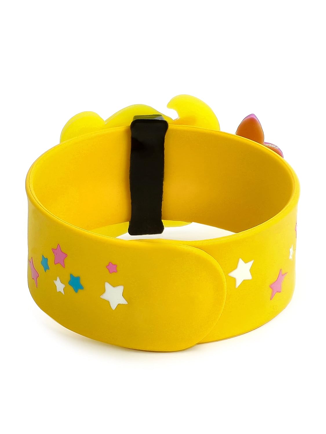 El Regalo 2 PCs Mermaid Snap Silicon Slap Wristband for Girls & Boys- Kids Party Favors, Mermaid and Stars Slap Bands for Kids Girls Boys (Yellow & Dark Pink)