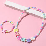 El Regalo 2 PCs Kids Girls Colorful Jewelry Sets - Kids Candy Color Beads Necklace & Bracelets Jewelry Sets for Girls & Toddlers
