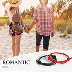 El Regalo Red & Black Heart Mutual Attraction Matching Rope Braided Magnetic Couple Bracelet Set for Unisex Adult