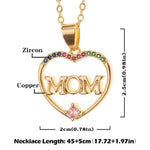 El Regalo Mother's Day/Mom's Birthday Gift- Mom/Mama Heart Stainless Steel Chain & Copper Cubic Zirconia Pendant Jewelry for Women- Thoughtful Gift for Ma (MOM Heart Pink)