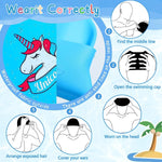 El Regalo 2 PCs Kids Swimming Caps Set- Silicone Swimming Hat for Girls Boys Waterproof Bathing Caps for Long & Short Hair with Unicorn, Astronaut, Heart, Fairy Mermaid (Pink & Blue Unicron)
