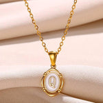 El Regalo Unisex Vintage Style Waterproof Name Initial Letters Pendant Necklaces - Stainless Steel Golden Initials Jewelry - Hypoallergenic Letters Pendant Chain (Letter Q)