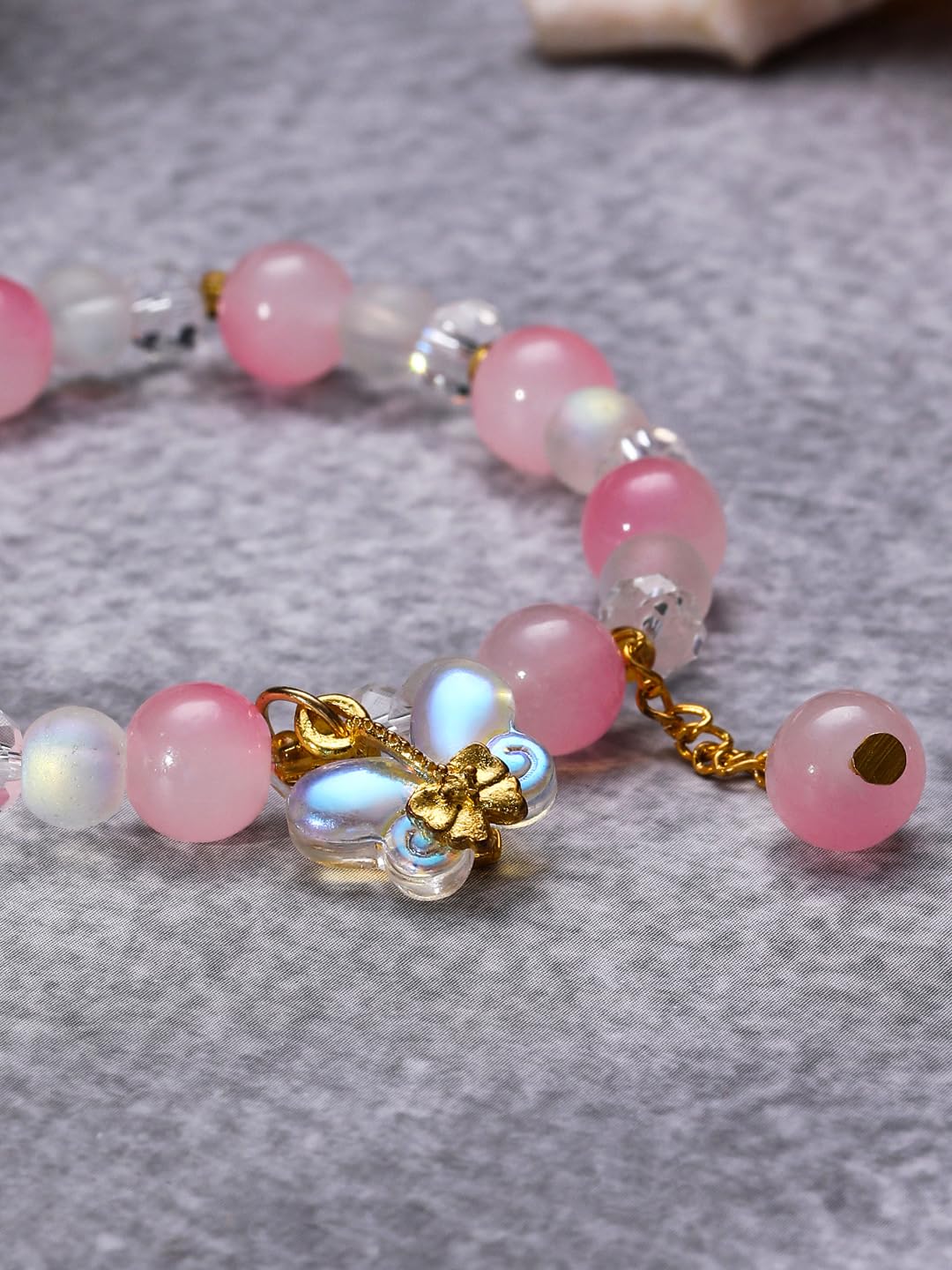 El Regalo Dreamy Gradient Colorful Beaded Bracelets with Cute Charms for Girls & Women (Style-6)