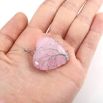 El Regalo Tree of Life Wire Wrapped Heart Shape Natural Quartz Stones Healing Crystal Chakra Pendant Necklace - Perfect Valentines Day Gift for Girls & Women (Rose Quartz)