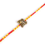 El Regalo OM Ganesha Red Thread Rakhi for Brother/Bhai/Bhaiya- Auspicious OM/Aum, Ganesha Rakhi with Roli Chawal Shagun, Rakhi Message Card in Rakhi Gift Box (Shiva Moli Rakhi)