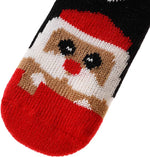 El Regalo 1 Pair Thermal Fluffy Casual Socks For Kids- Girls/Boys - Soft Warm Fleece Lining Knitting Non-Slip Winter Slipper Socks - Christmas Santa, Heart & Giraffe (Red Santa Socks, 3-6 Years)