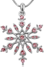 El Regalo Frozn Snowflake Crystal Necklace for Kids/Girls & Women- Crystals Snowflake Pendant Fashion Necklace