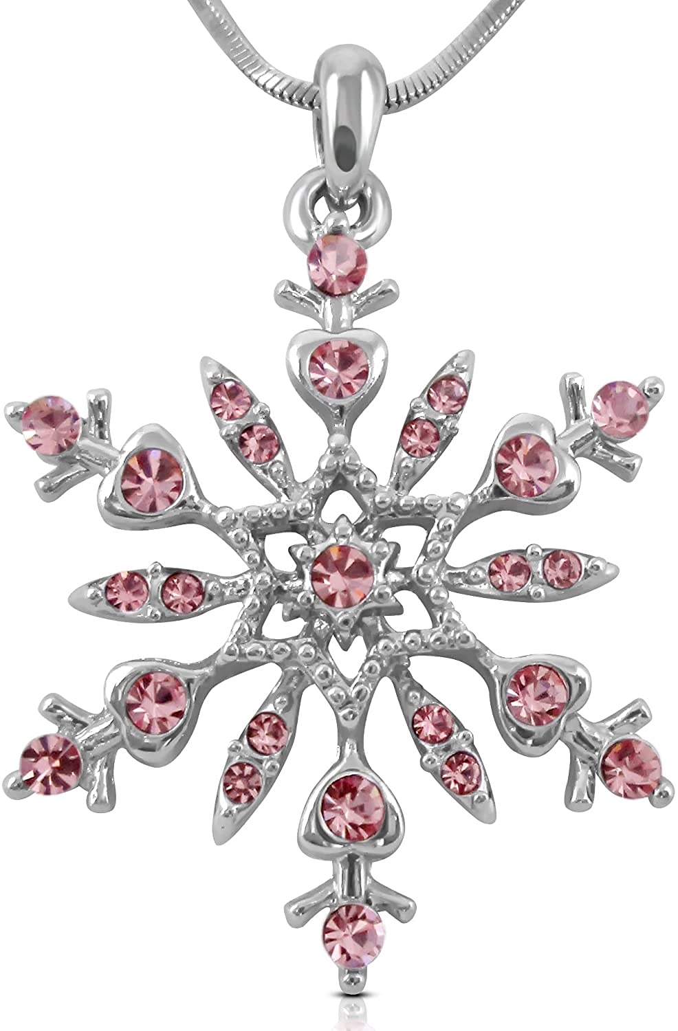 El Regalo Frozn Snowflake Crystal Necklace for Kids/Girls & Women- Crystals Snowflake Pendant Fashion Necklace