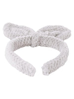 El Regalo 2 Cute Plush Fluffy Bow Hairbands | Bunny Ear Bow Headband/Hair Accessories for Girls (Off White & Gray)