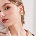 El Regalo Classic Cross Pearl Stud Earrings - Modern Geometric Triangle Design with Faux Pearls - Lightweight and Comfortable- Elegant Gift for Women