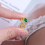 El Regalo 1Pair Vintage Green Crystal Snake Ear Cuff Earrings | CZ Emerald Snake Cartilage Cuff Earrings | Gold Snake Wrap Earrings | Non-Pierced Clip-On Huggie Ear Cuff for Women