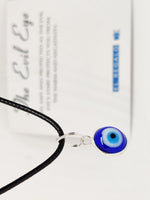 El Regalo Elegant Evil Eye Necklace - Evil Eye Handmade Glass Lamp work Unisex Pendant Necklace for Men, Women, Girls & Boys | Evil Eye Pendant Necklace (Silver with Cord)