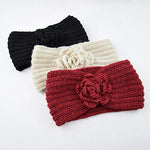El Regalo 1 PC Knitted Flower Headwrap/Headband | Ear Warmer Hair Muffs Band for Girls & Women | Winter Designer Unisex Ear Warmer Headbands (Red)
