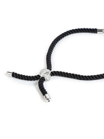 El Regalo Name Initials Evil Eye Bracelet Rakhi for Brother- Name Letter CZ Rakhi with Roli Chawal, Message Card in Rakshabandhan Box for Bhai (Black-N)