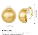El Regalo Gold Ball Clip-On Earrings for Women & Girls - Brushed Finish Button Style | Classic Non-Pierced Ear Jewelry | Timeless Look