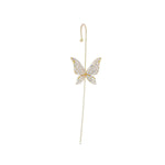 El Regalo 1 Pair Fancy Western Ear Wrap Needle Ear Crawler Earrings - Inlaid Zircon, Elegant Ear Cuff Climber Hook Earrings for Women Girls (CZ Butterfly Crawler)
