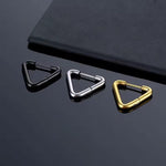 El Regalo Waterproof Men's Women's Punk Stainless Steel Triangle Shape Design Hoop Earrings - Geometry Triangle Huggie Hoop Earrings, Minimalist Punk Rock Style (Silver)