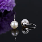El Regalo Beautiful Rhodium Plated Tiny Pearl Drop Earring for Women and Girls (Small Pearl Earrings)