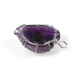 El Regalo Tree of Life Wire Wrapped Heart Shape Natural Quartz Stones Healing Crystal Chakra Pendant Necklace - Perfect Valentines Day Gift for Girls & Women (Amethyst)